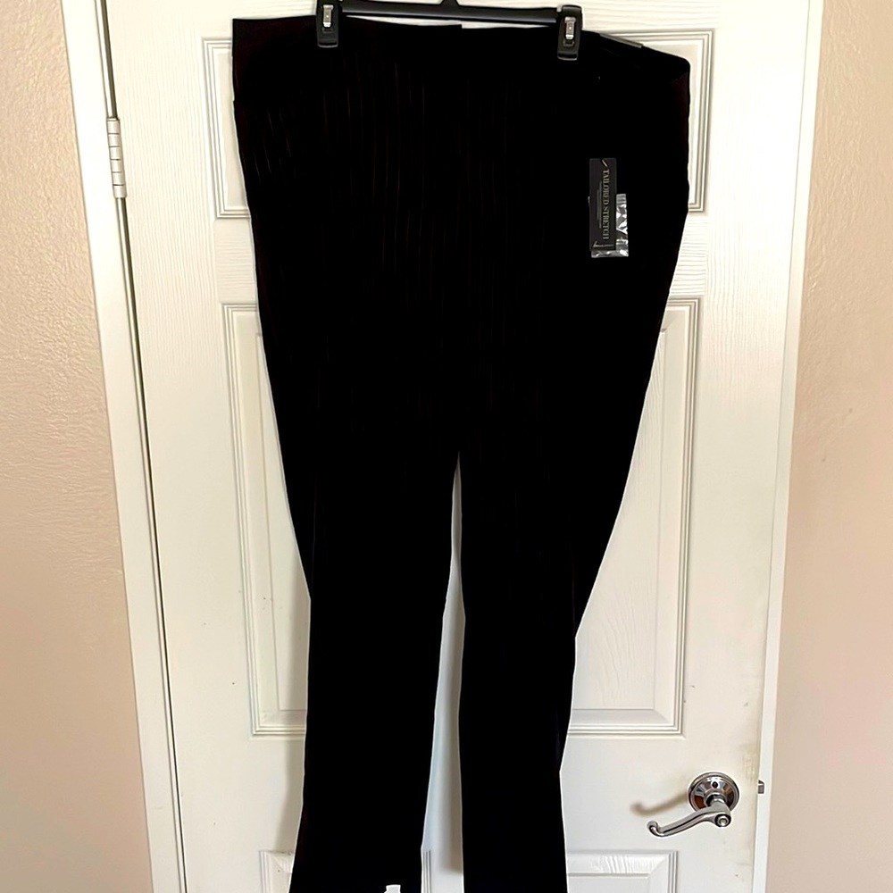 Long, black red striped Trousers pants. 24